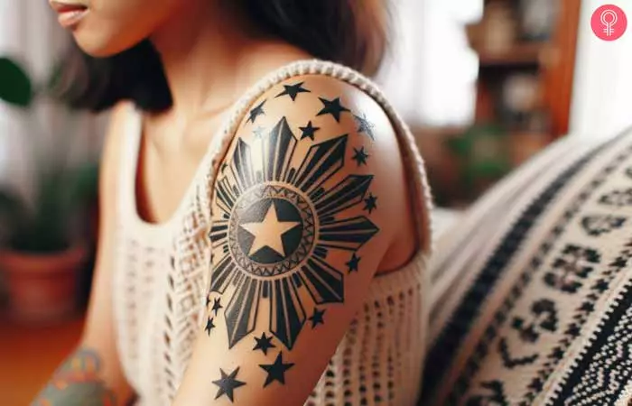 Filipino Sun and Stars Tattoo
