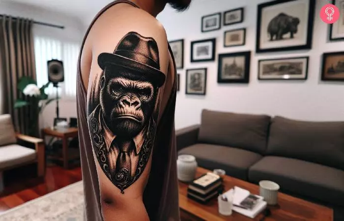 Gangster gorilla tattoo