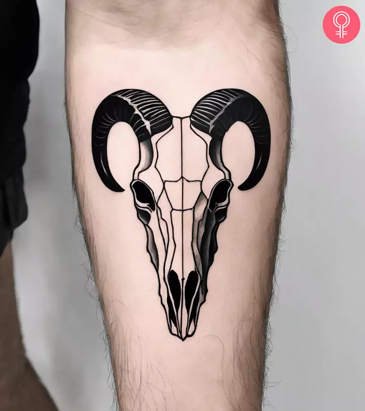 Goat skull tattoo