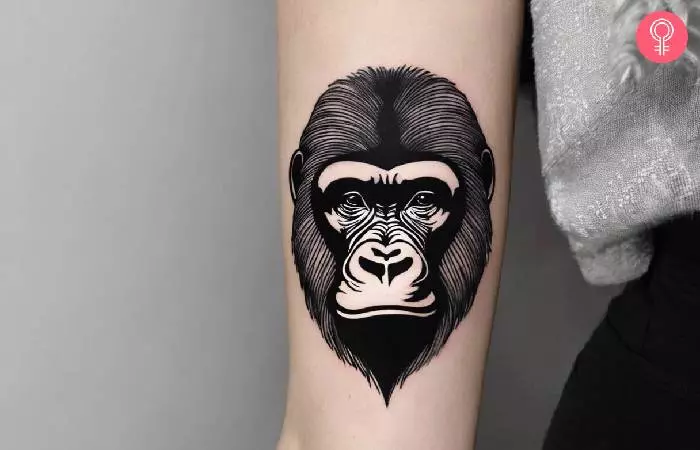 Gorilla face tattoo