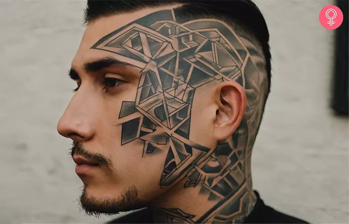 A man with a head tattoo 