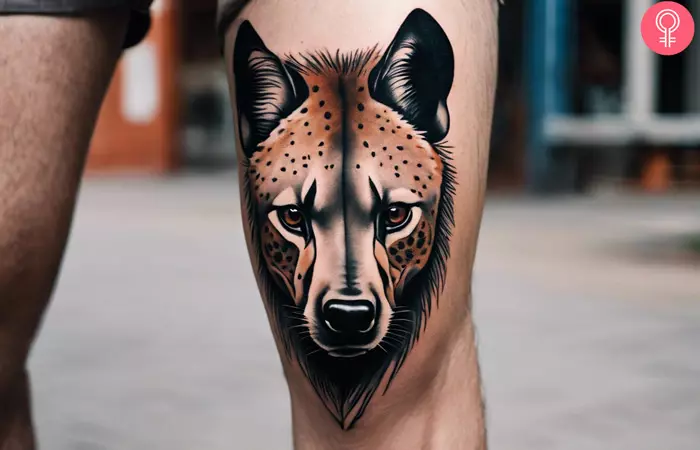 Hyena Face Tattoo