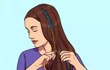 Illustration of a Chinese staircase hair wrap