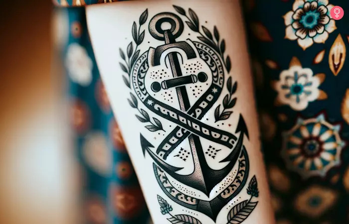 Infinity anchor tattoo design