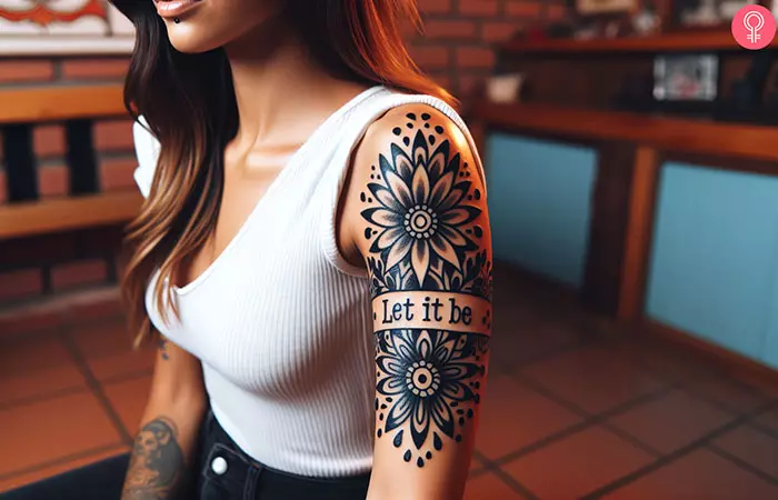 A let it be tattoo with flowers