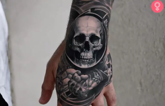 A life and death hand tattoo