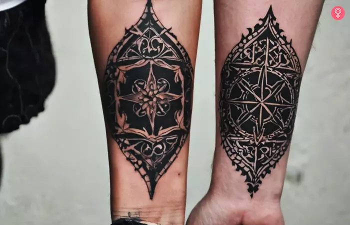 Brothers with matching tattoos on their forearms