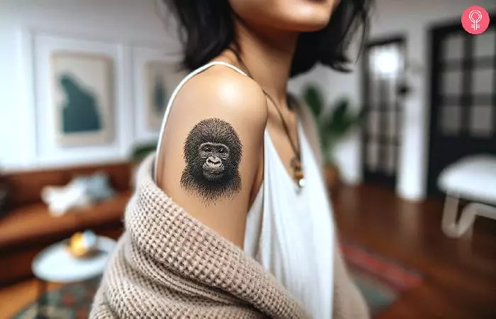 Minimalist gorilla tattoo