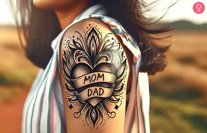 Mom Dad Heart Tattoo