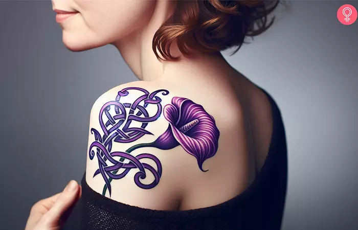 Purple Calla Lily Tattoo on the shoulder