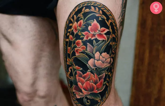 A quarter leg sleeve tattoo