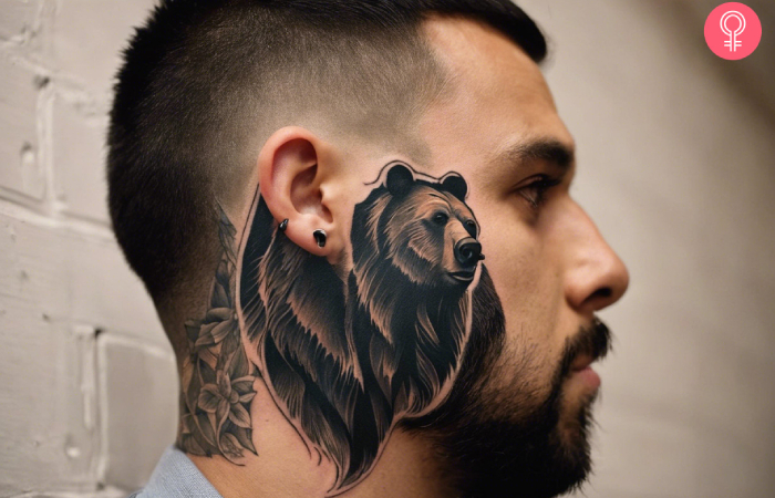 Side face tattoo by ear