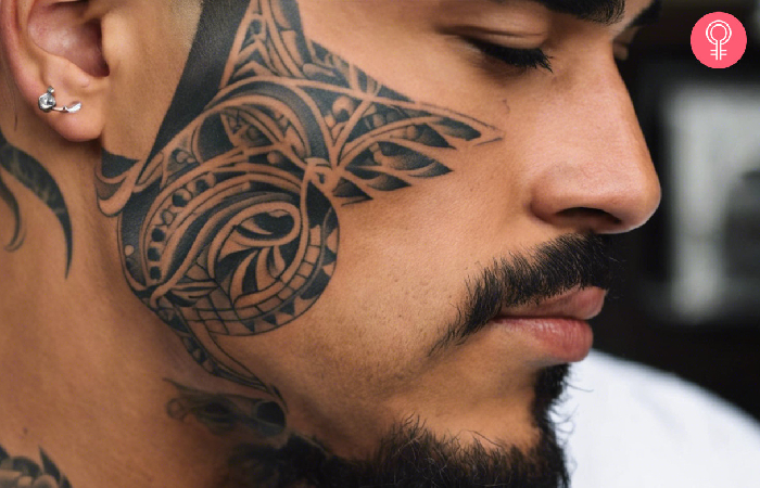 Side face tattoo men