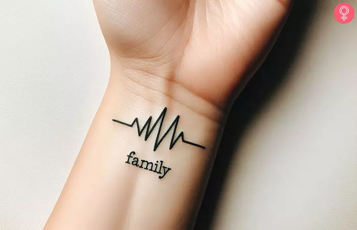 A minimalist lifeline tattoo on the wrist