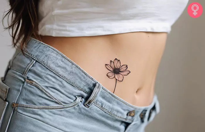 Small Side Stomach Tattoo For Females