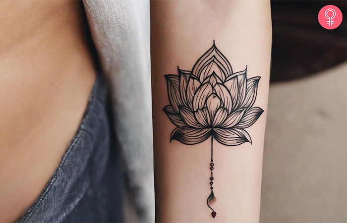 Lotus growth tattoo on the inner arm