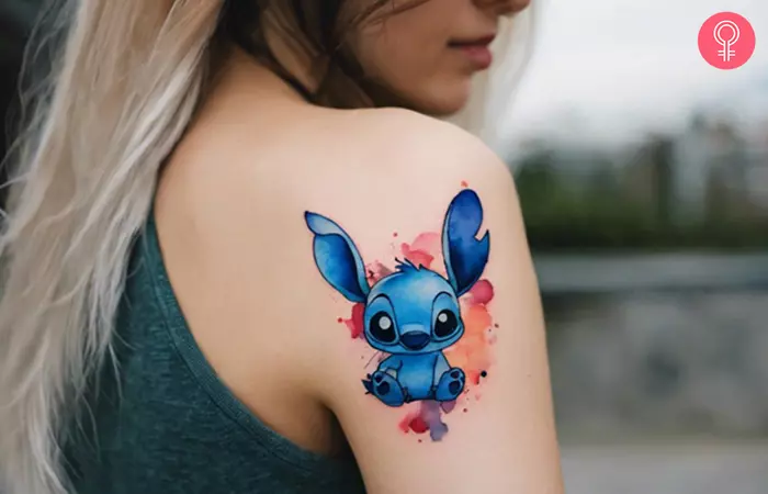 Drawing tattoo of Stitch