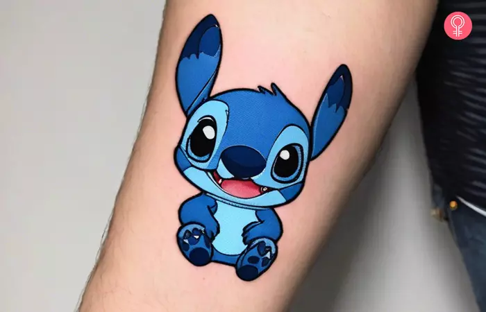 Drawing tattoo of Stitch