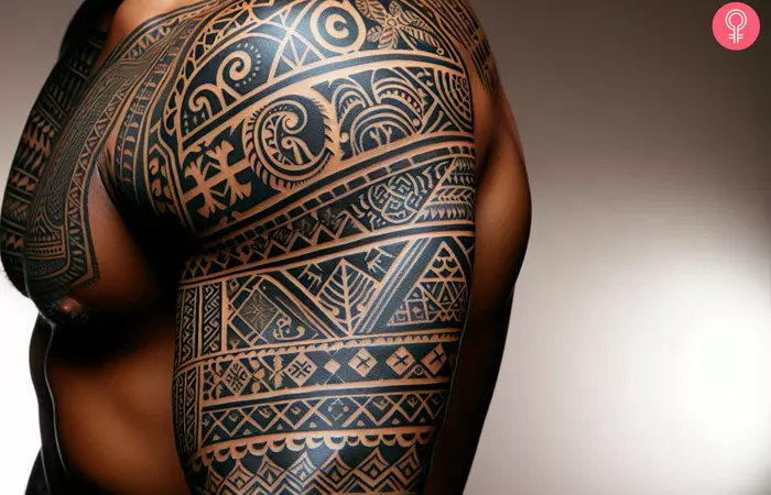 Tongan tattoo design on a man