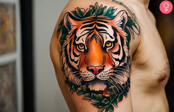 A Tiger Tattoo on the shoulder