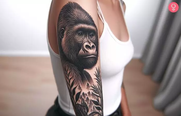 Traditional gorilla tattoo