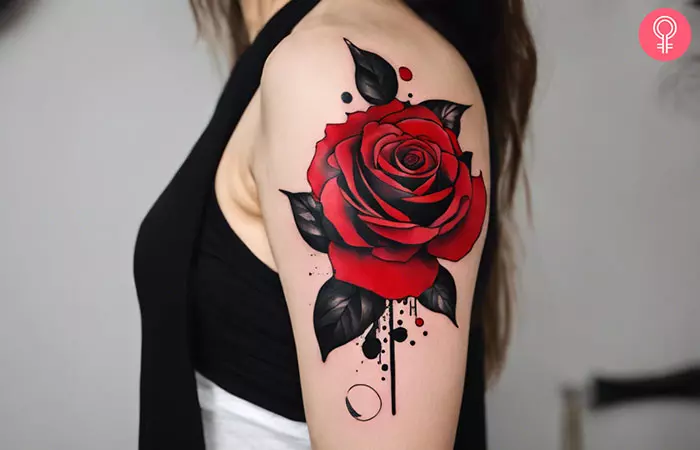 Trash Polka Rose Tattoo