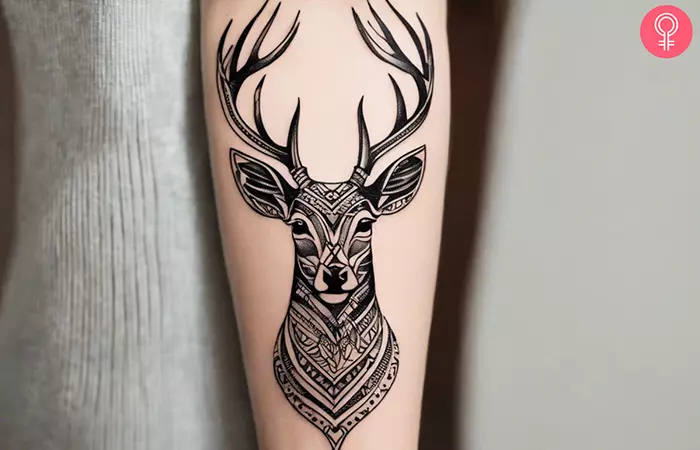 Tribal Deer Antler Tattoos
