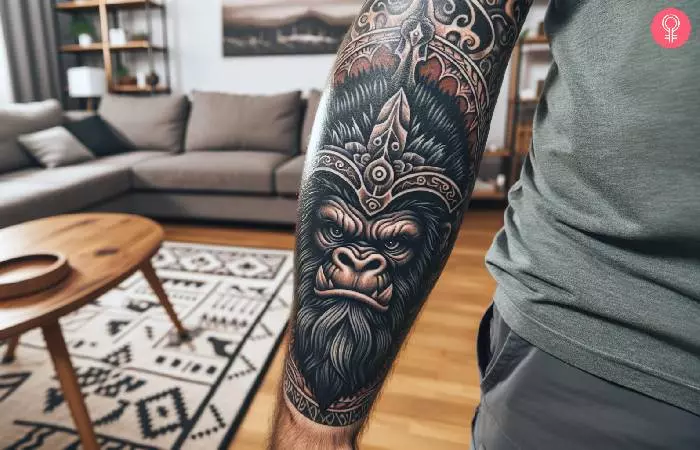 Warrior gorilla tattoo