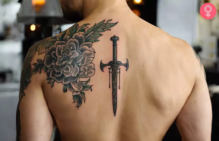 Warrior symbol tattoo on the arm