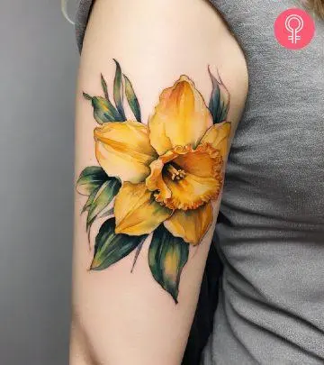 Get inspired for your next floral tattoo with our stunning collection of daffodil tattoos!