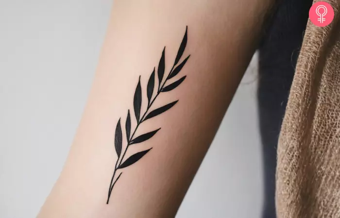 Weeping willow leaves tattoo
