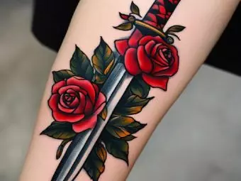 8 Best Rose And Dagger Tattoos And Their Meanings