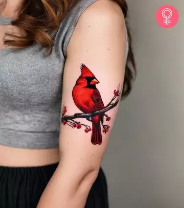 A beautiful jasmine vine tattoo on the upper arm