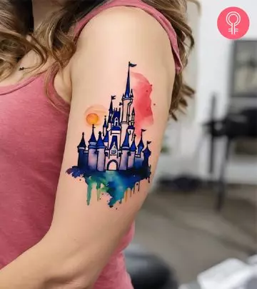 A Disney tattoo on a woman’s forearm