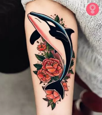 Gorgeous and attractive body art inspiration featuring the majestic killer whales.
