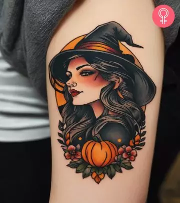 Women With Moon Tattoo Design