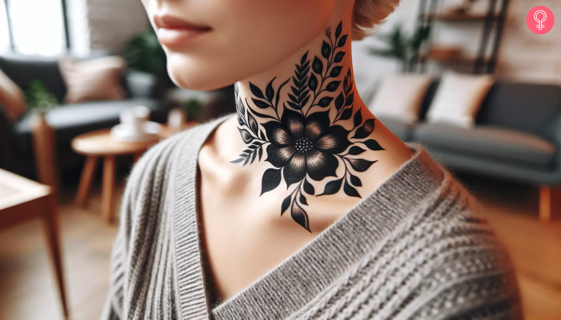 A classy neck tattoo