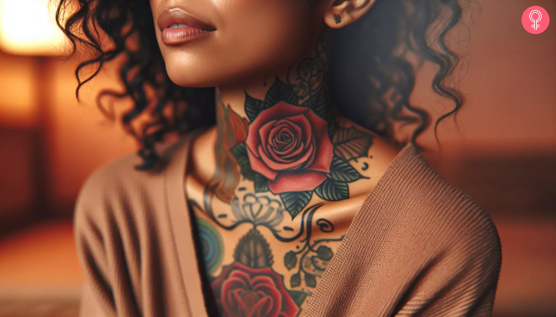 A rose neck tattoo