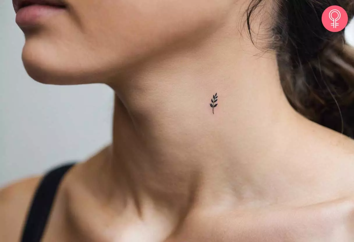 A small neck tattoo