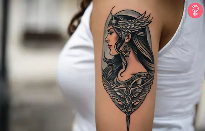 A traditional Valkyrie tattoo