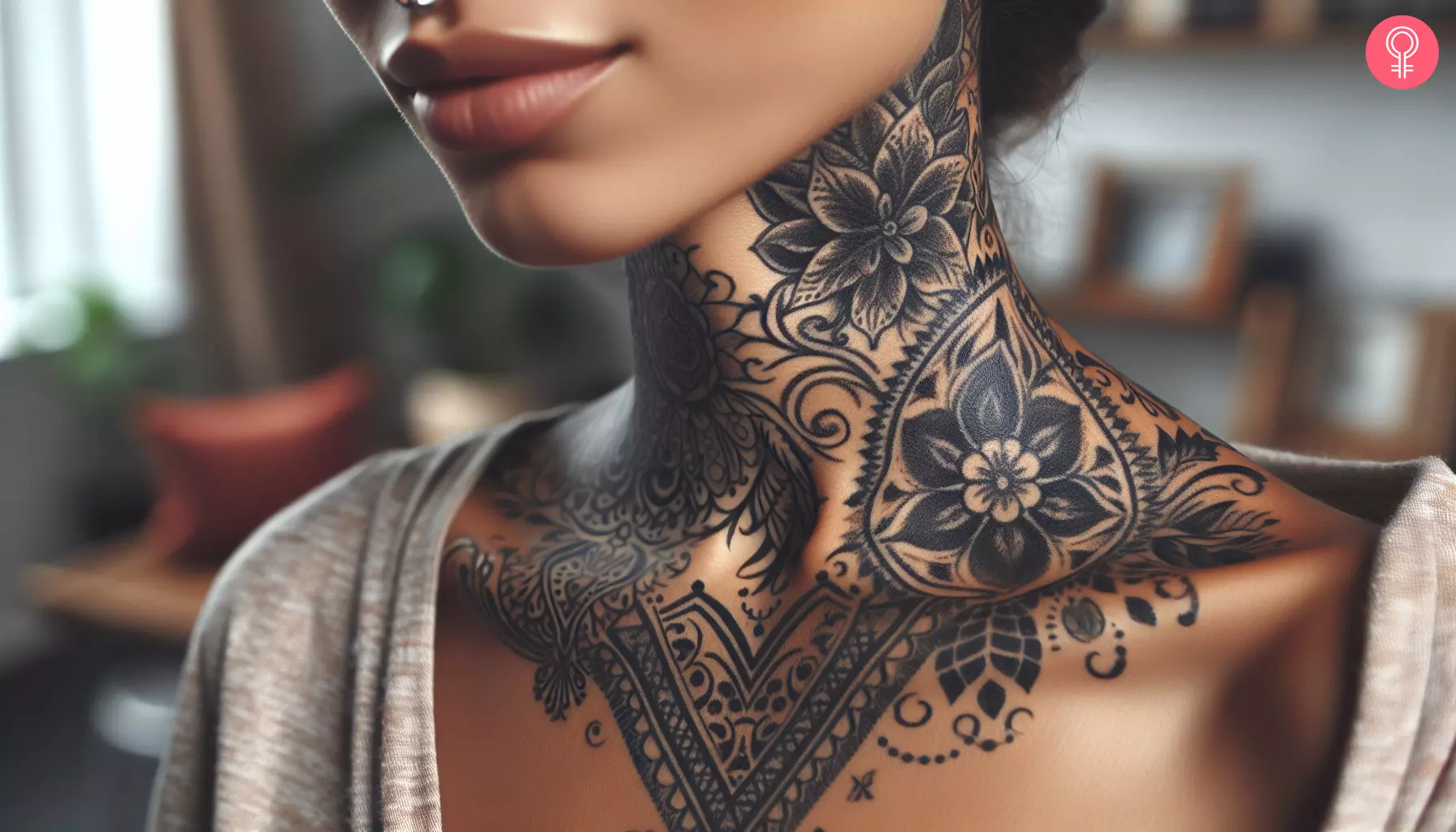 A full neck tattoo