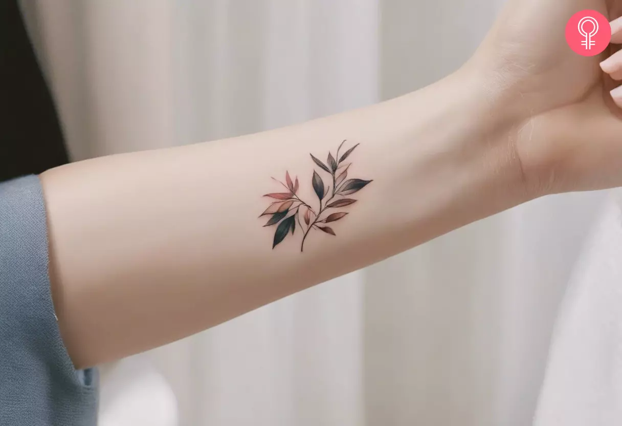 Aesthetic Korean tattoo on the forearm