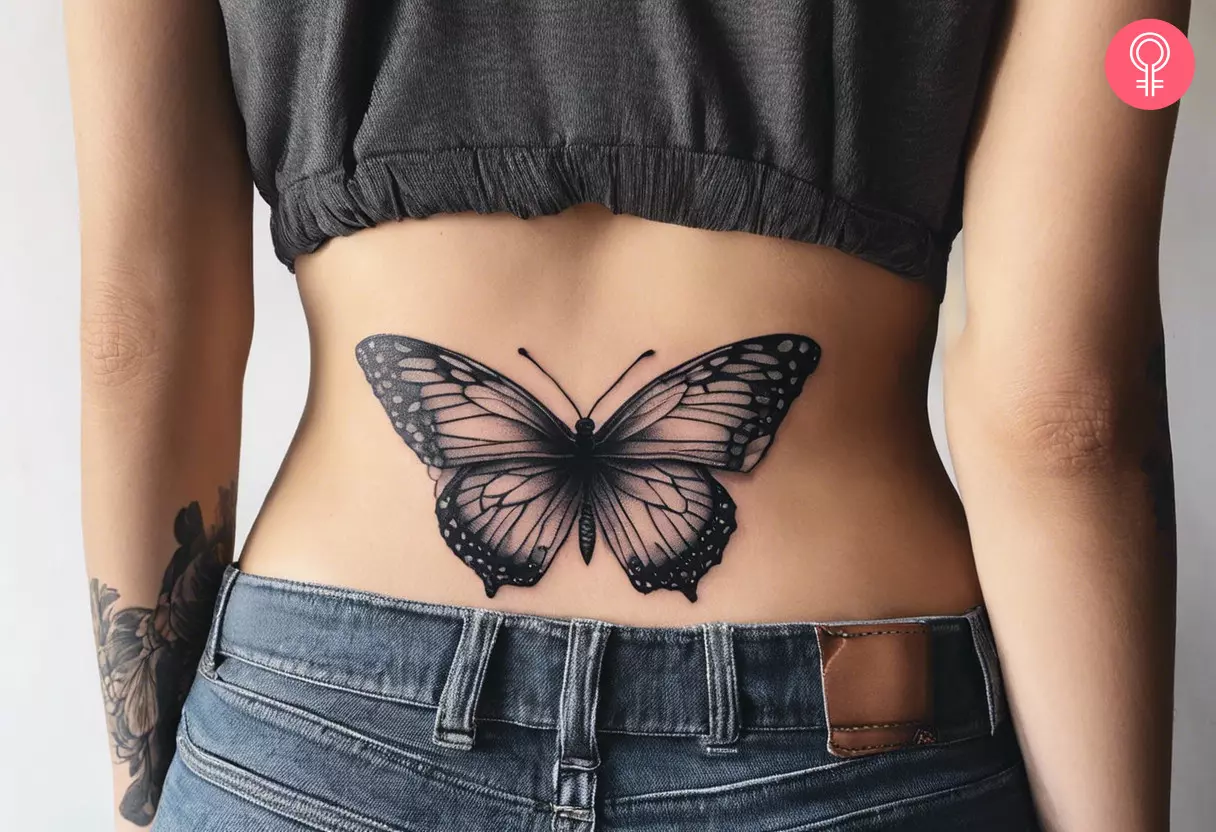 Aesthetic tattoo on the lower back