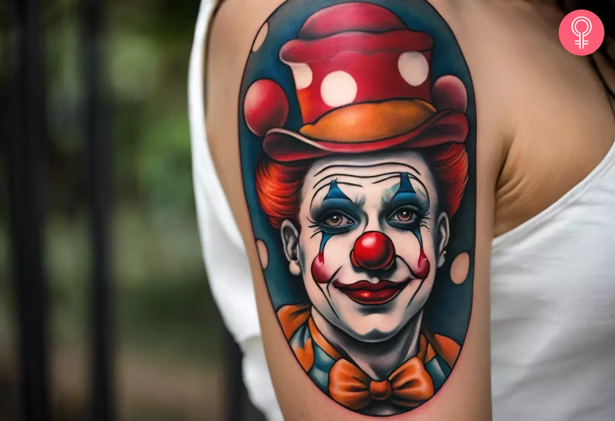 American traditional clown tattoo