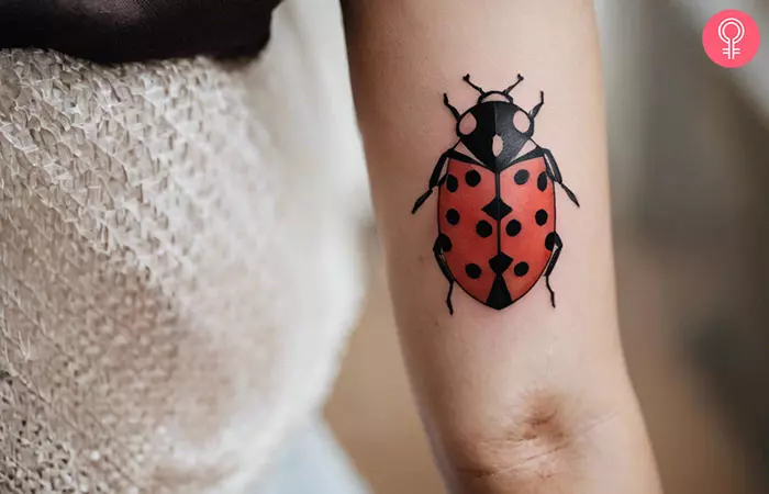 American Traditional Ladybug Tattoo