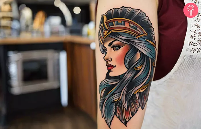 American Traditional Valkyrie Tattoo