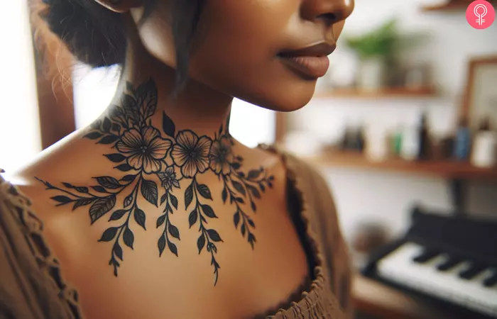 Badass tattoo design on the neck