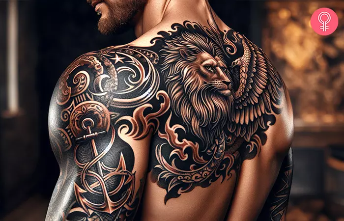 Badass tattoo design on the shoulder