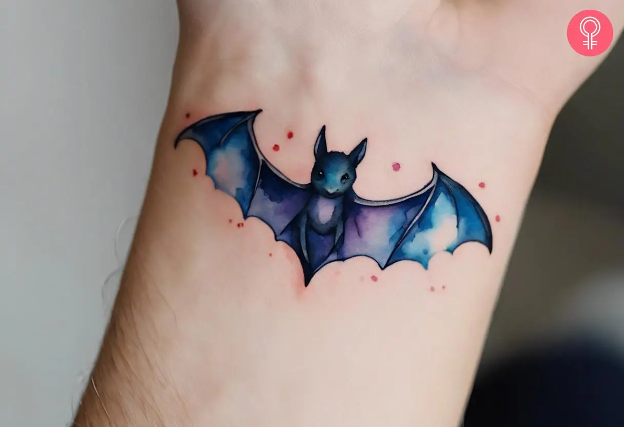 Bat tattoo on the wrist