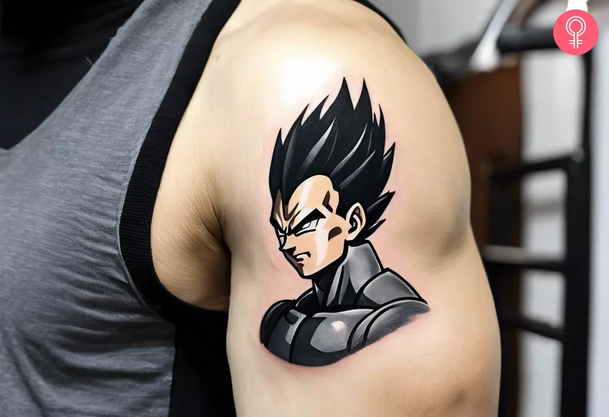 A black and white Vegeta on the upper arm